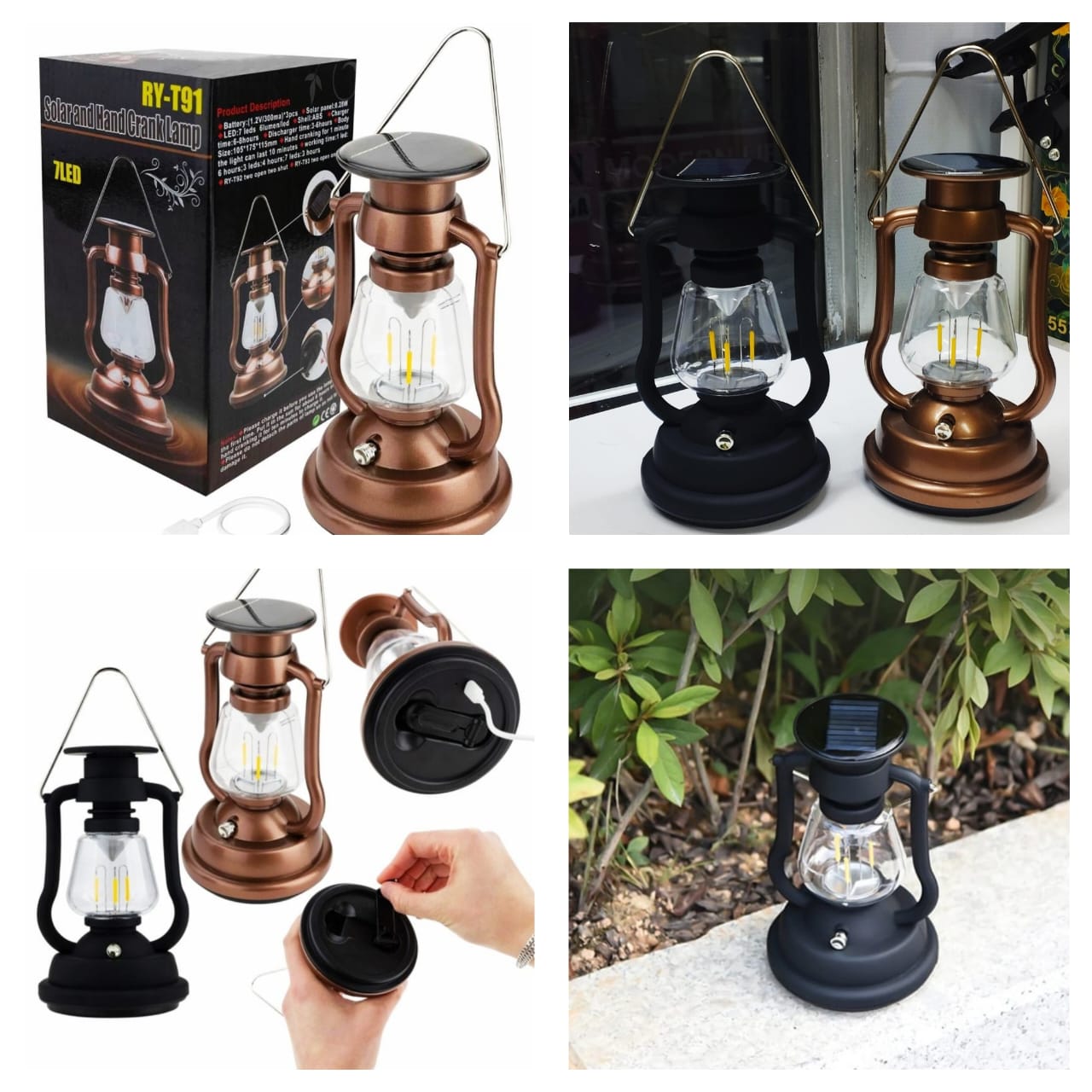 Vintage Multi-Power Rechargeable LED Emergency Lantern (RY-T91)